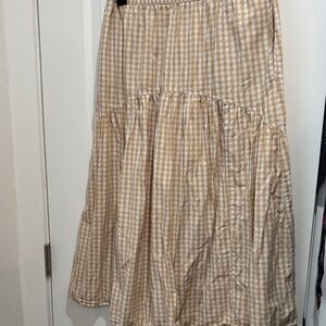 Old Navy Beige Gingham A-Line Skirt